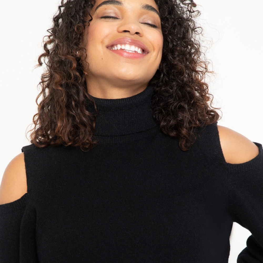 Eloquii cold shoulder turtleneck sweater